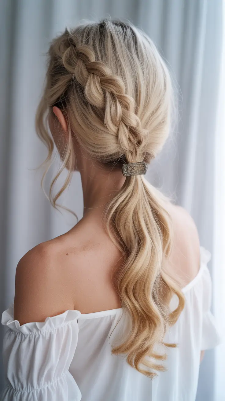 winter hairstyles and color for women over 60 2025-2026 Romantic Braided Ponytail