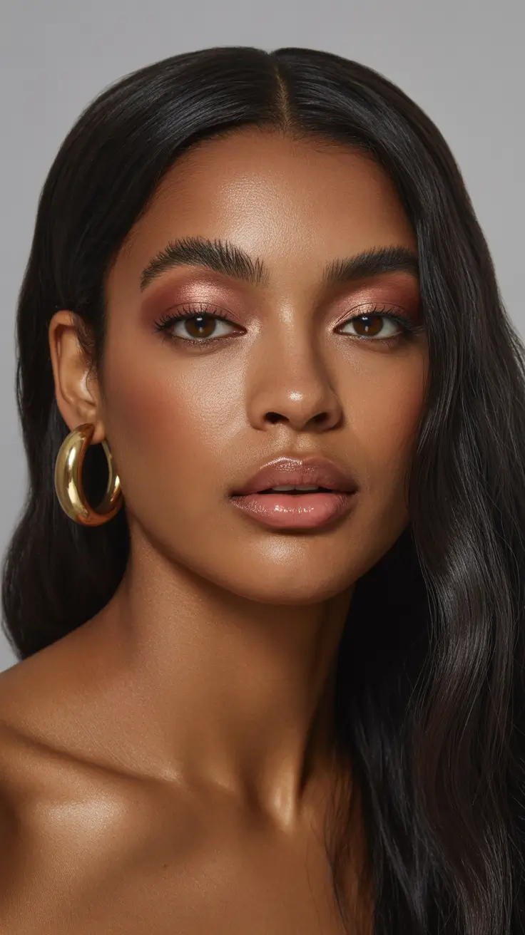 winter hair colors 2025-2026 Glossy Jet Black with Subtle Waves