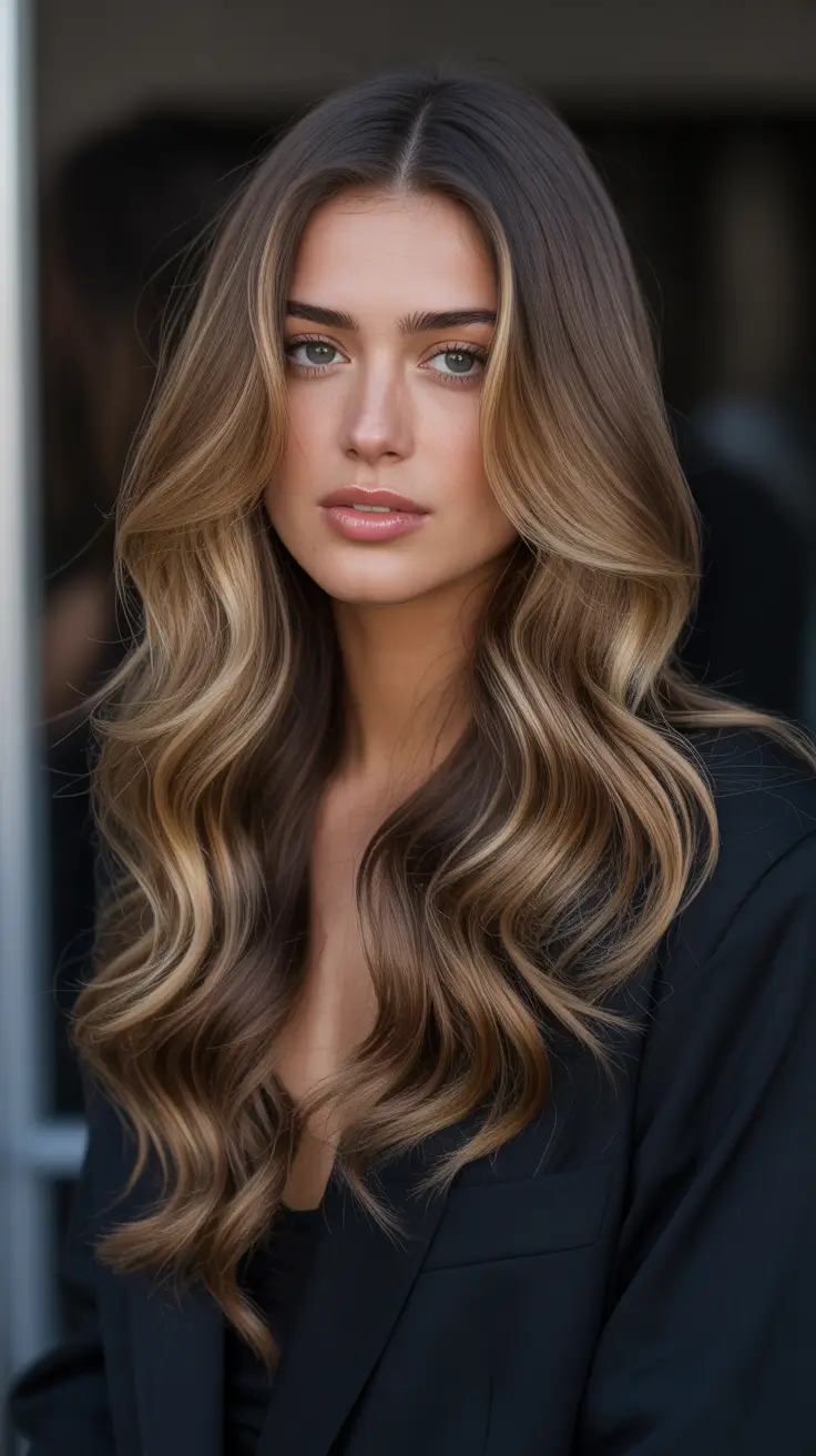 winter hair colors 2025-2026 Dimensional Brunette Balayage