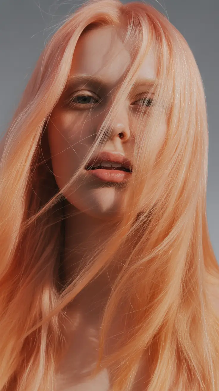 winter hair colors 2025-2026 Peach-Toned Layers