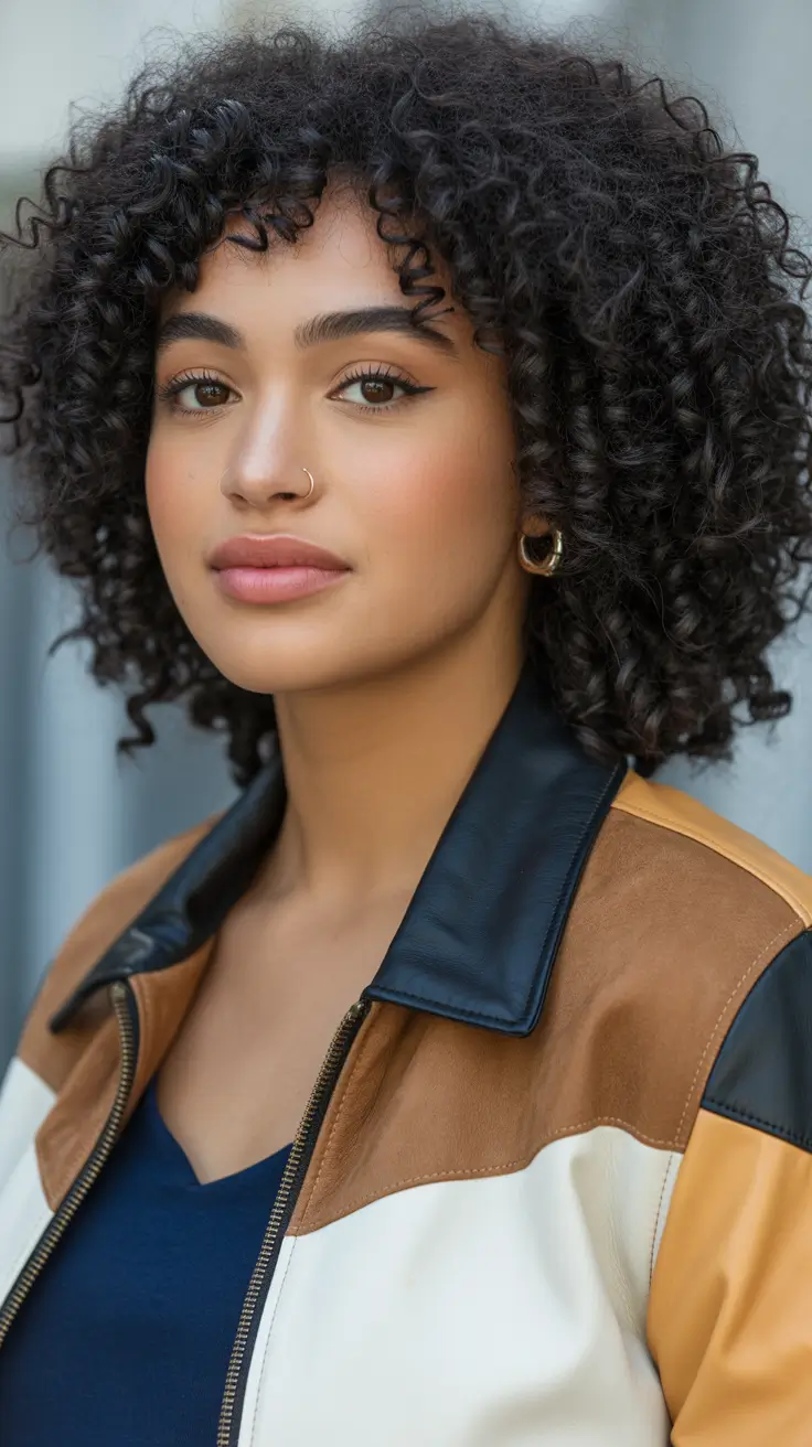 winter haircuts for round faces 2025-2026 Voluminous Natural Curls