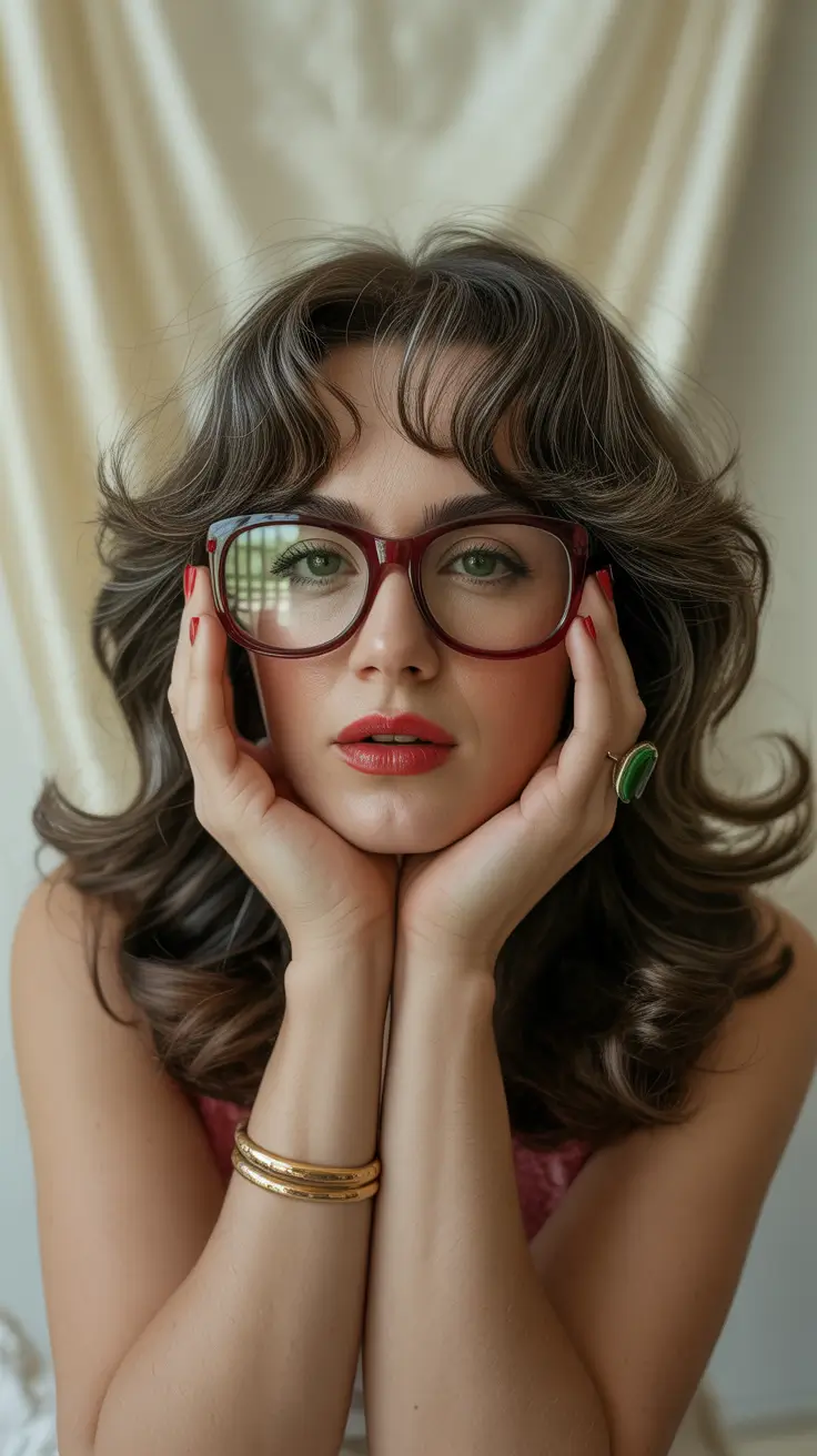 winter haircuts 2025-2026 Retro Medium Cut With Curtain Bangs