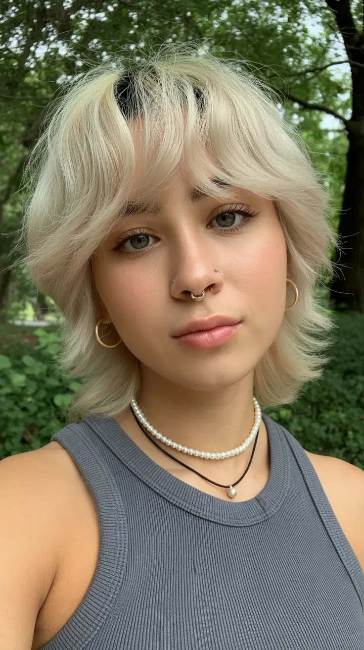 winter haircuts 2025-2026 Platinum Shaggy Cut