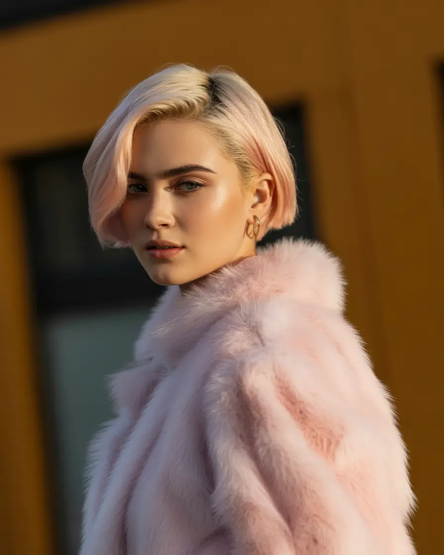 winter haircuts 2025-2026 Frosted Bob Elegance