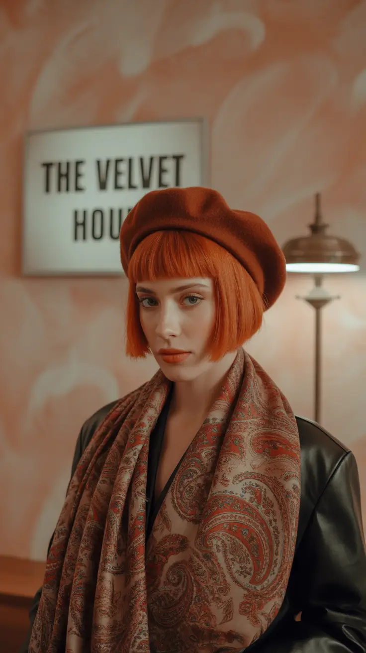 winter haircuts 2025-2026 Velvet Red Precision Cut