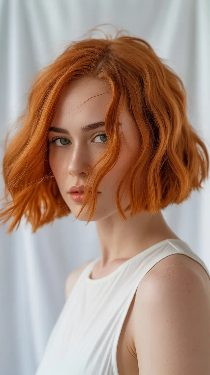 winter haircuts 2025-2026 Copper Wave Bob