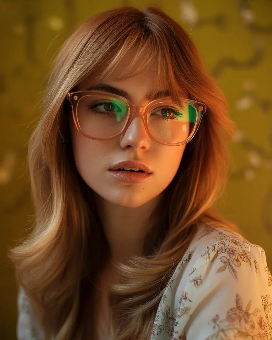 winter haircuts 2025-2026 Soft Auburn Medium Layers With Fringe