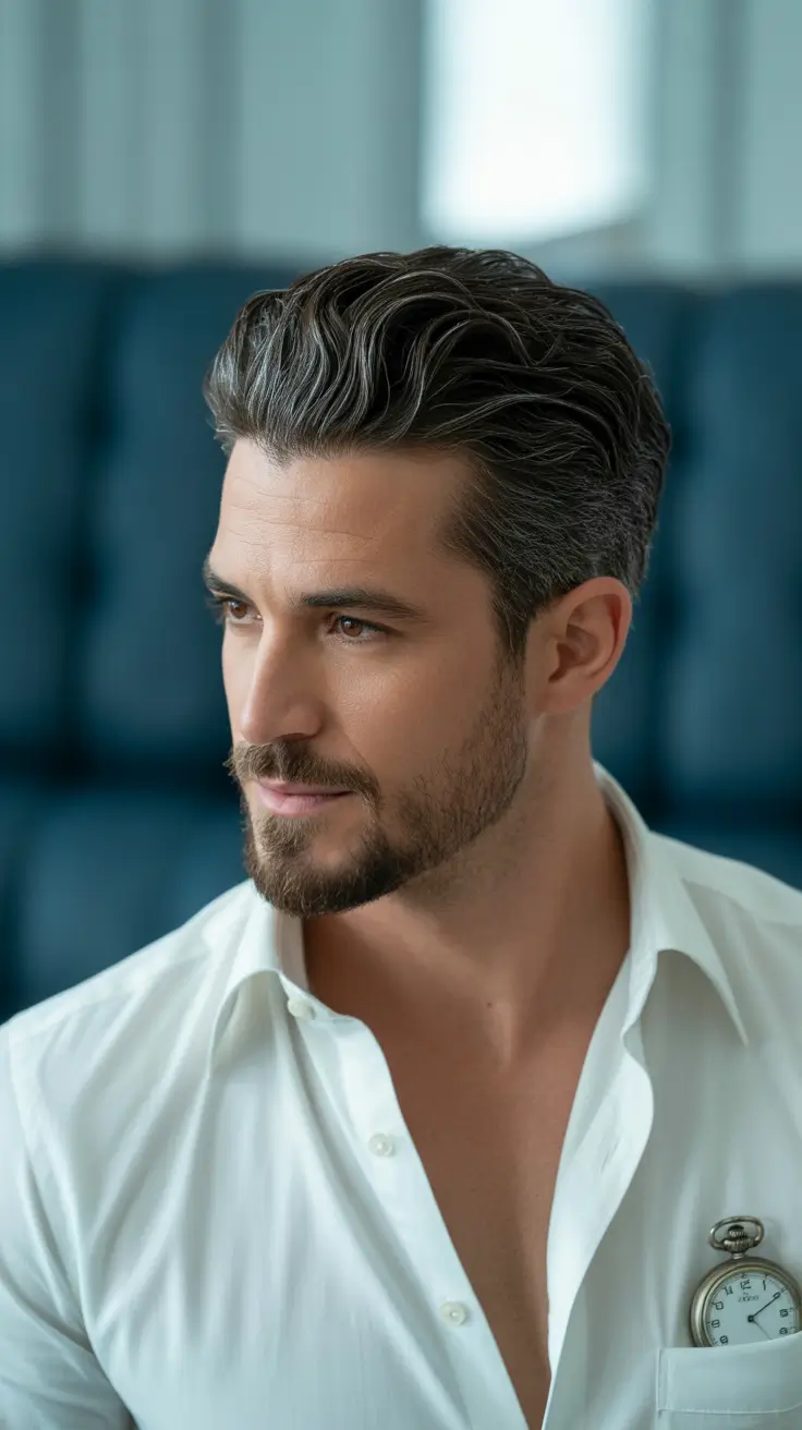 winter haircuts for men 2025-2026 Sleek Salt-and-Pepper Sophistication