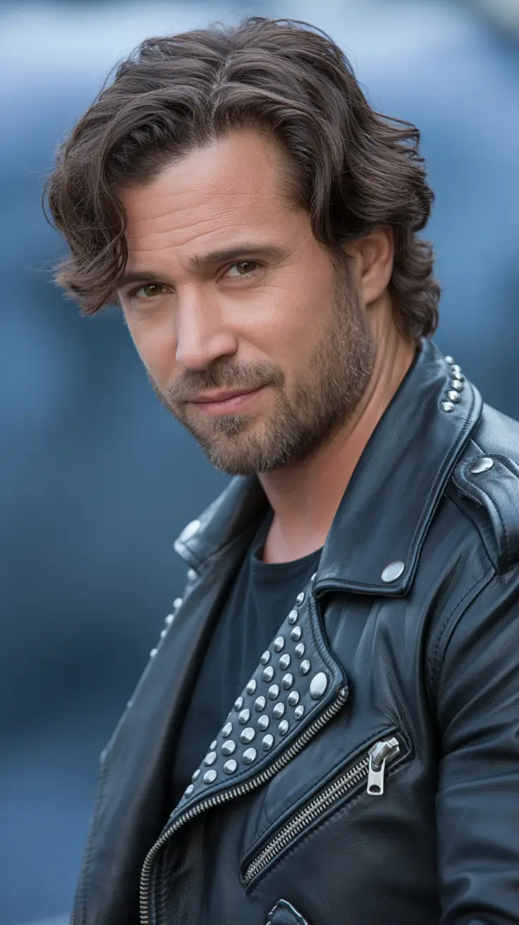 winter haircuts for men 2025-2026 Long Textured Layers with Edge