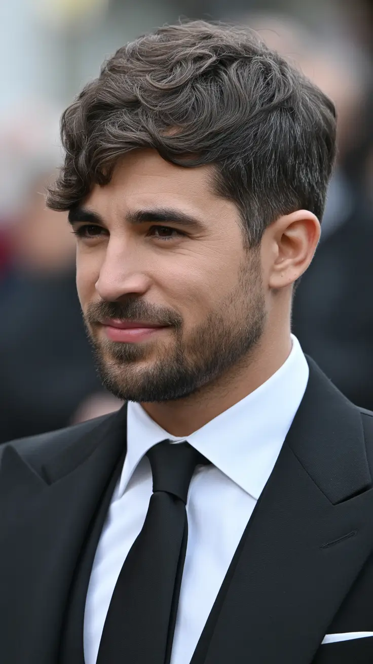 winter haircuts for men 2025-2026 Classic Waves with Tux Appeal