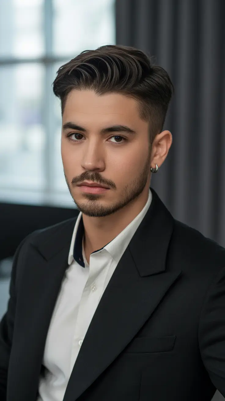 winter haircuts for men 2025-2026 Sharp Part with Buzz Fade