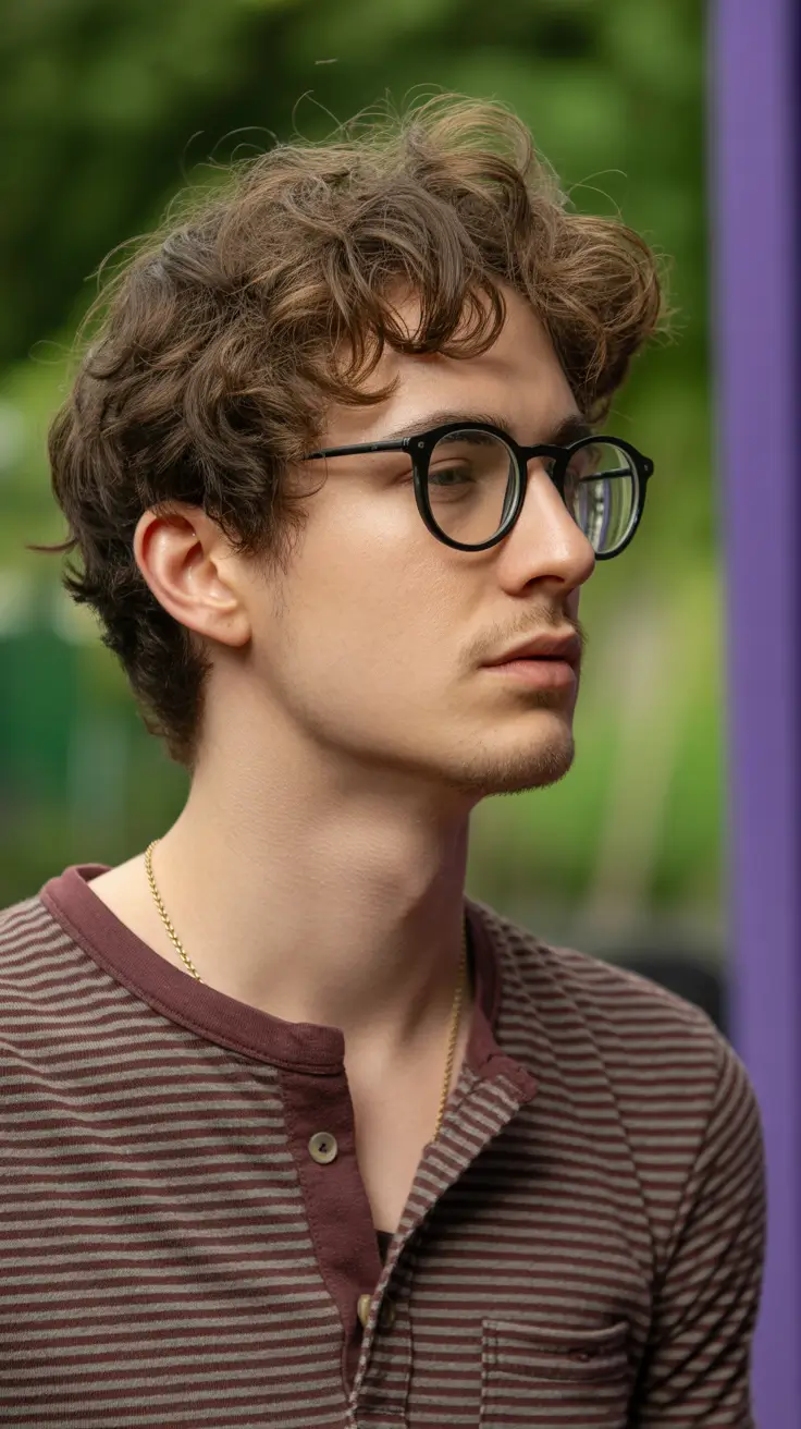 winter haircuts for men 2025-2026 Messy Curls with Youthful Ease