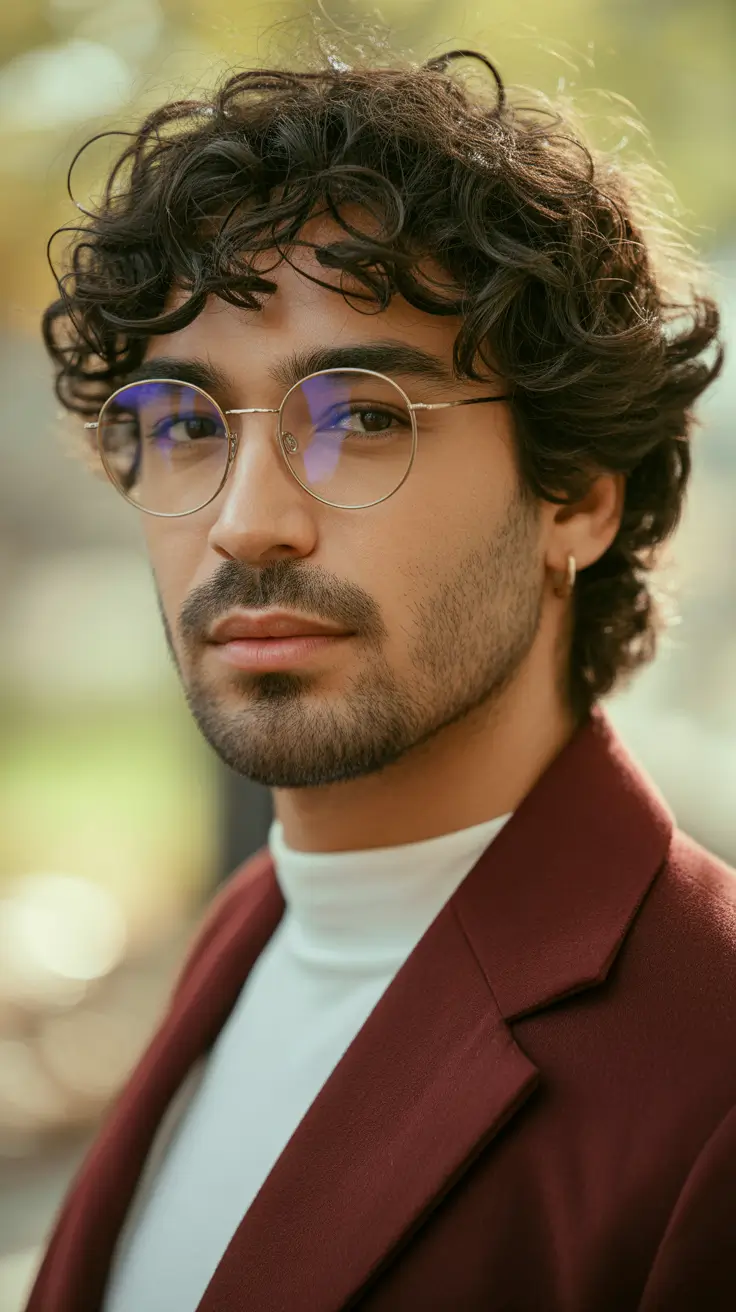 winter haircuts for men 2025-2026 Curly Charm with Effortless Layers