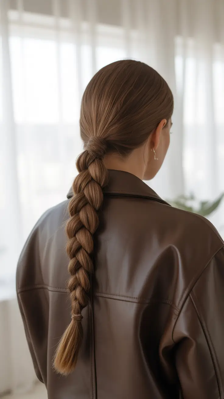 winter hairstyles and color for women over 40 2025-2026 The Elegance of the Braided Ponytail