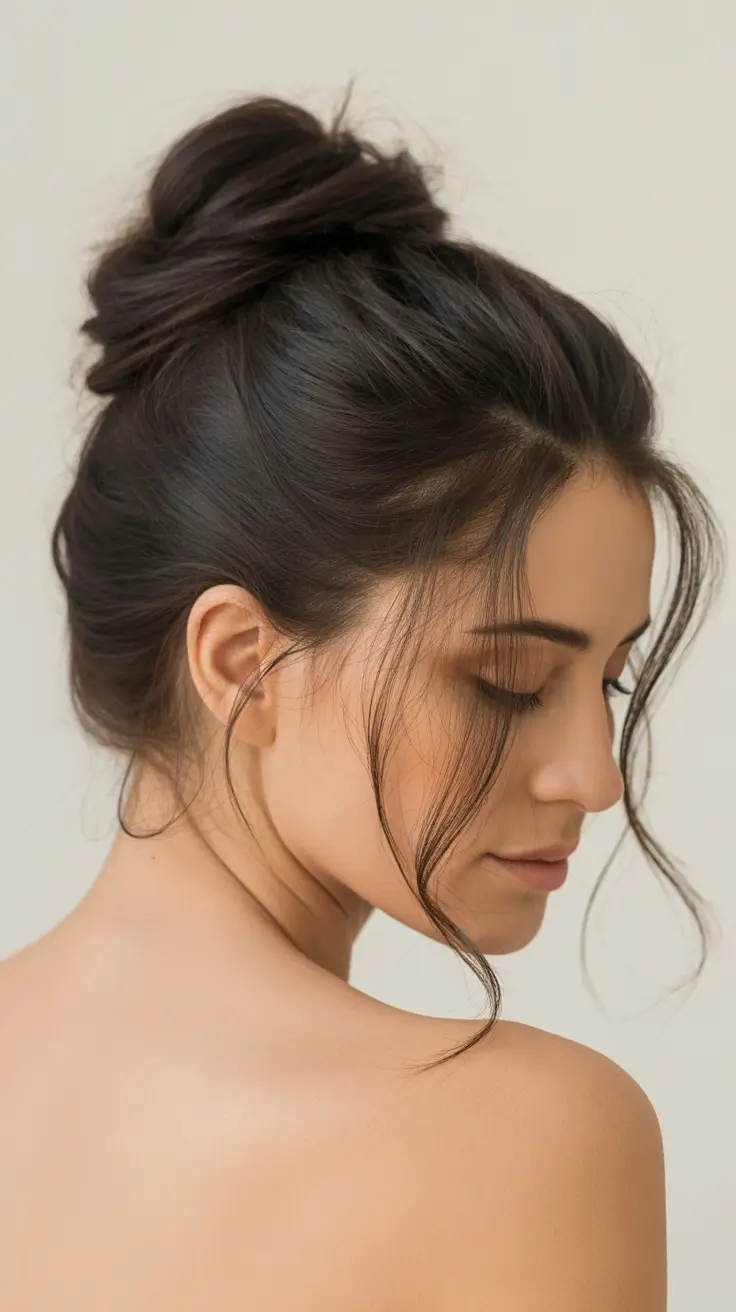 winter hairstyles and color for women over 40 2025-2026 Effortless Winter Updo