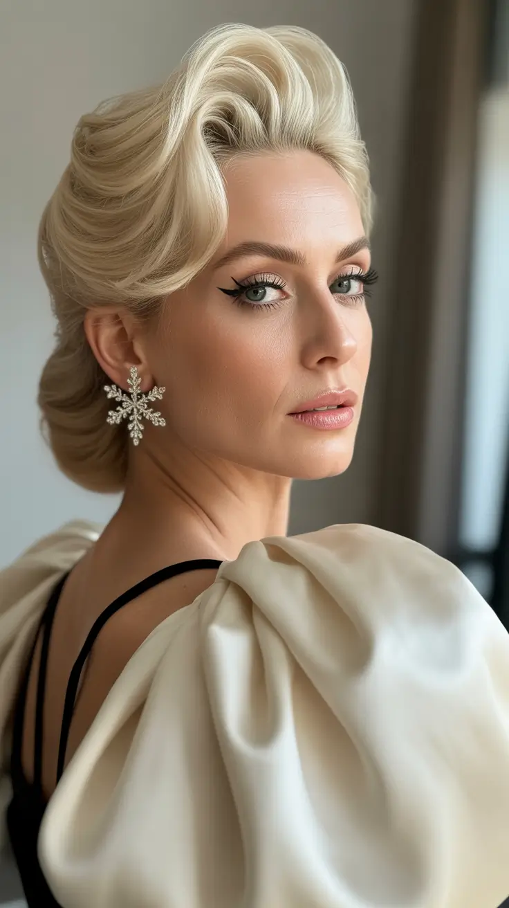 winter hairstyles and color for women over 40 2025-2026 Vintage Glamour Waves