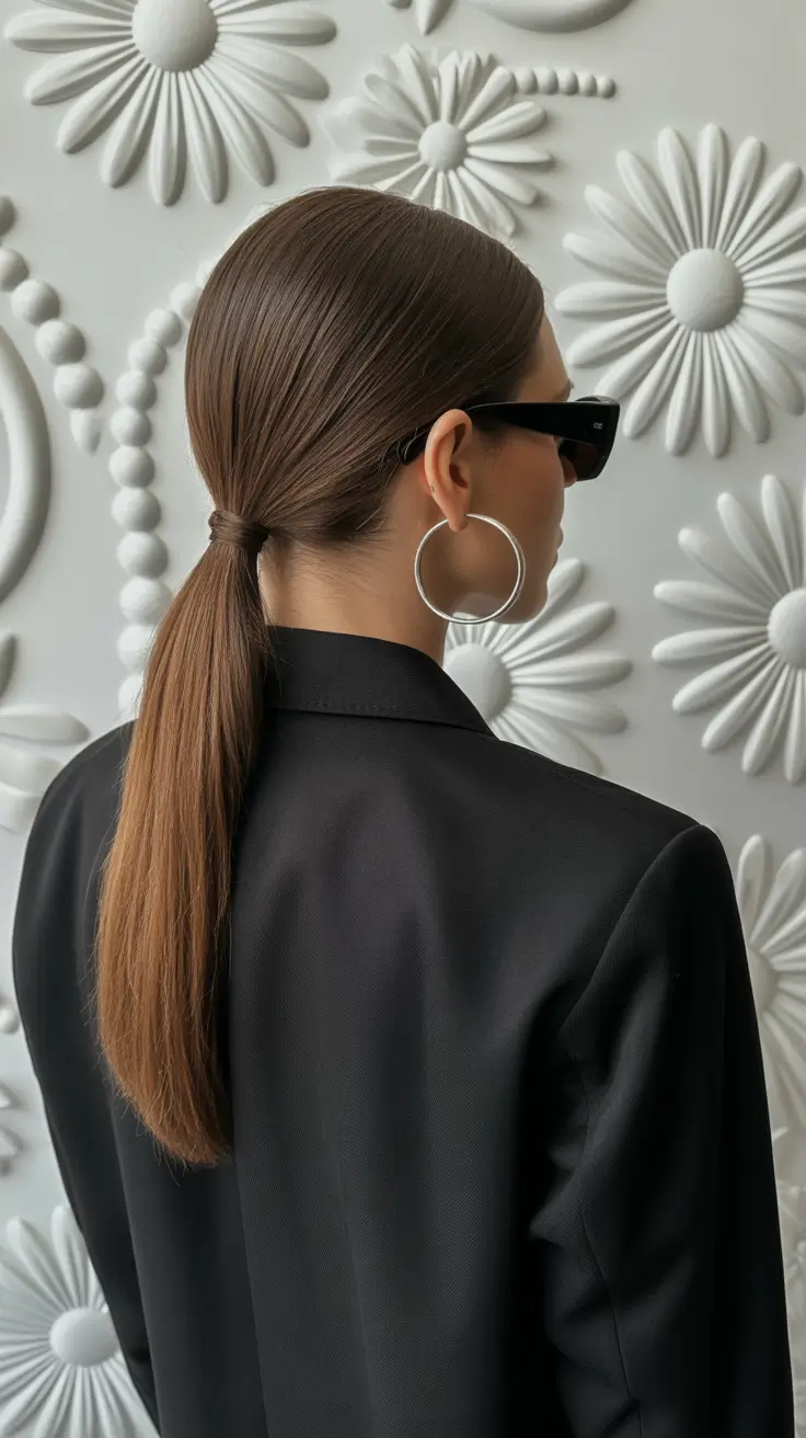 winter hairstyles and color for women over 40 2025-2026 Minimalist Low Ponytail