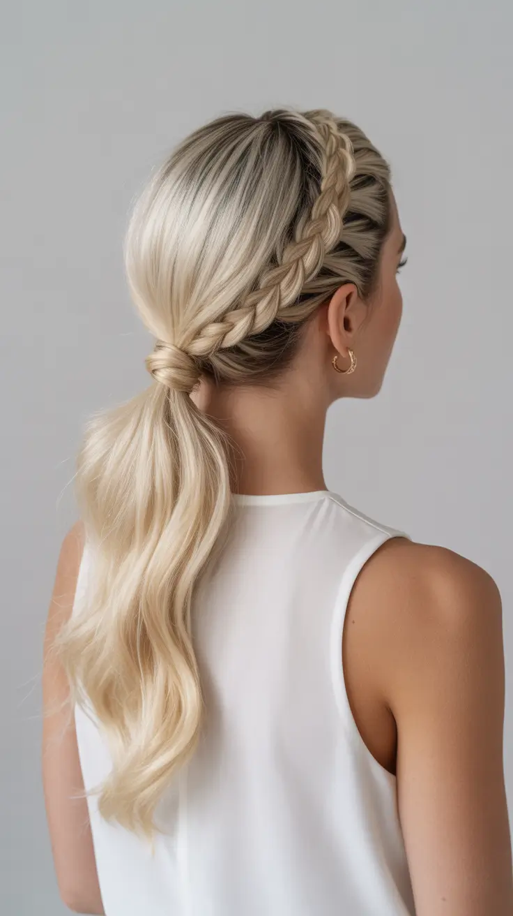 winter hairstyles and color for women over 40 2025-2026 Textured Side Braid with Ponytail