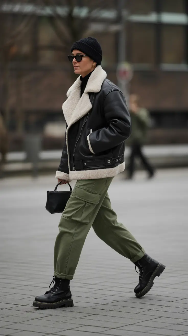 winter outfits 2025-2026 Combat Chic with Arctic Precision
