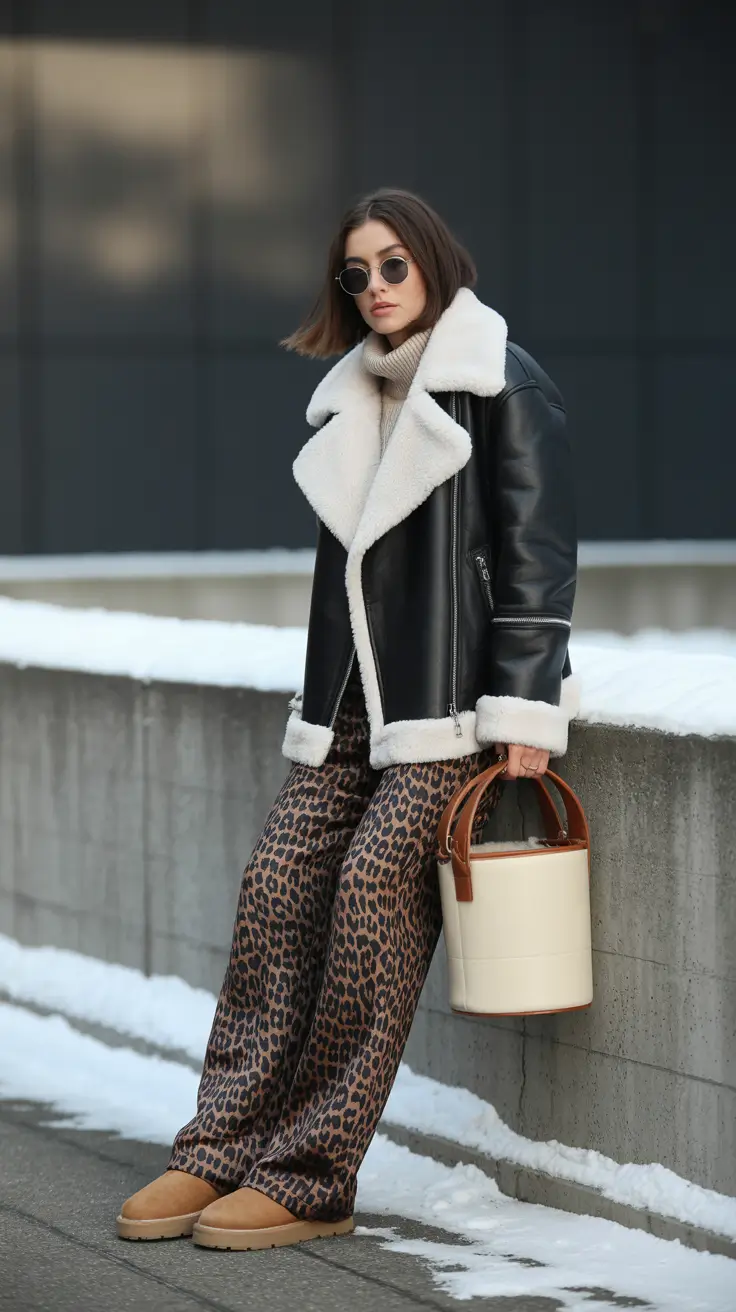 winter outfits 2025-2026 Retro Catwalk Meets Cozy Slush Life