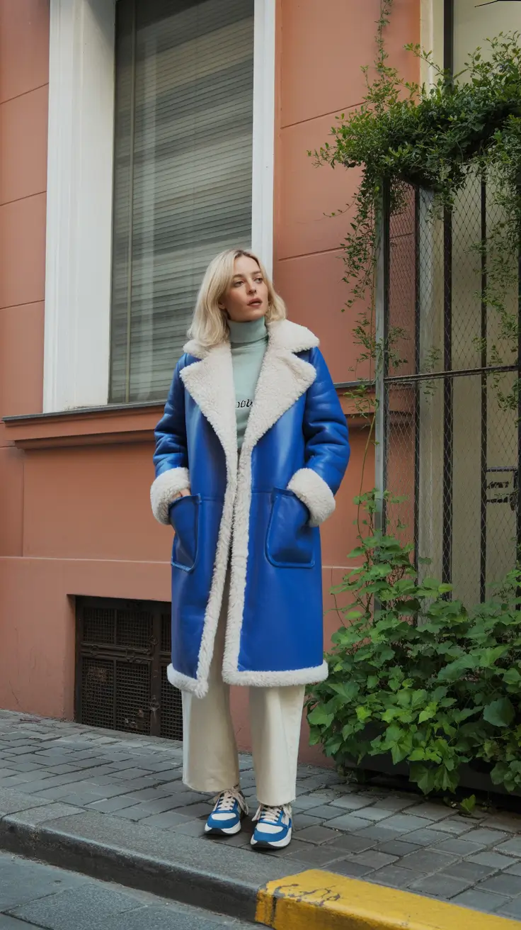 winter outfits 2025-2026 Electric Blue & Vintage Cream