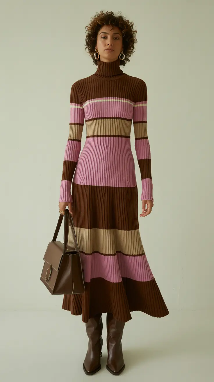 winter outfits 2025-2026 Chocolate Cherry Knit Energy