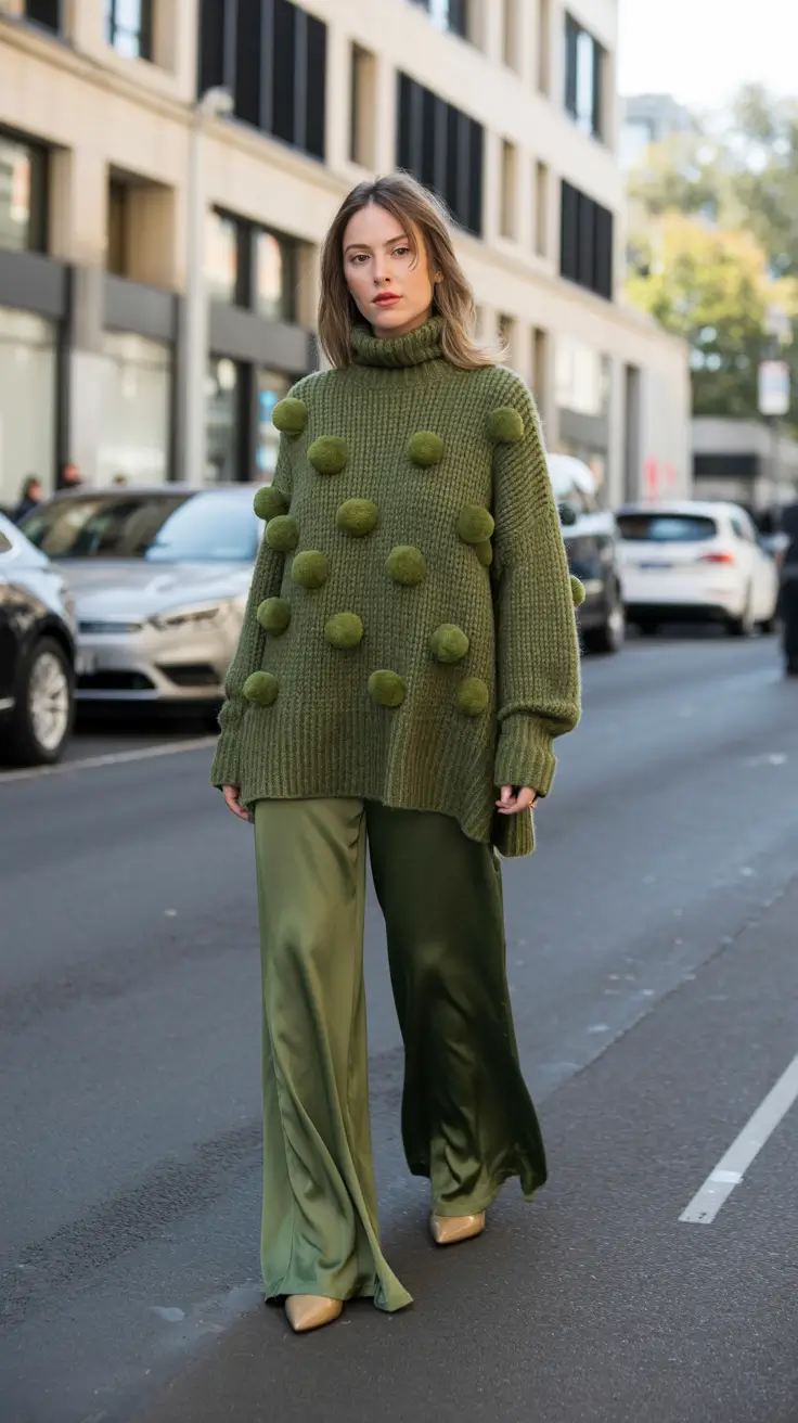 winter outfits 2025-2026 Pom-Pom Play and Silky Swagger