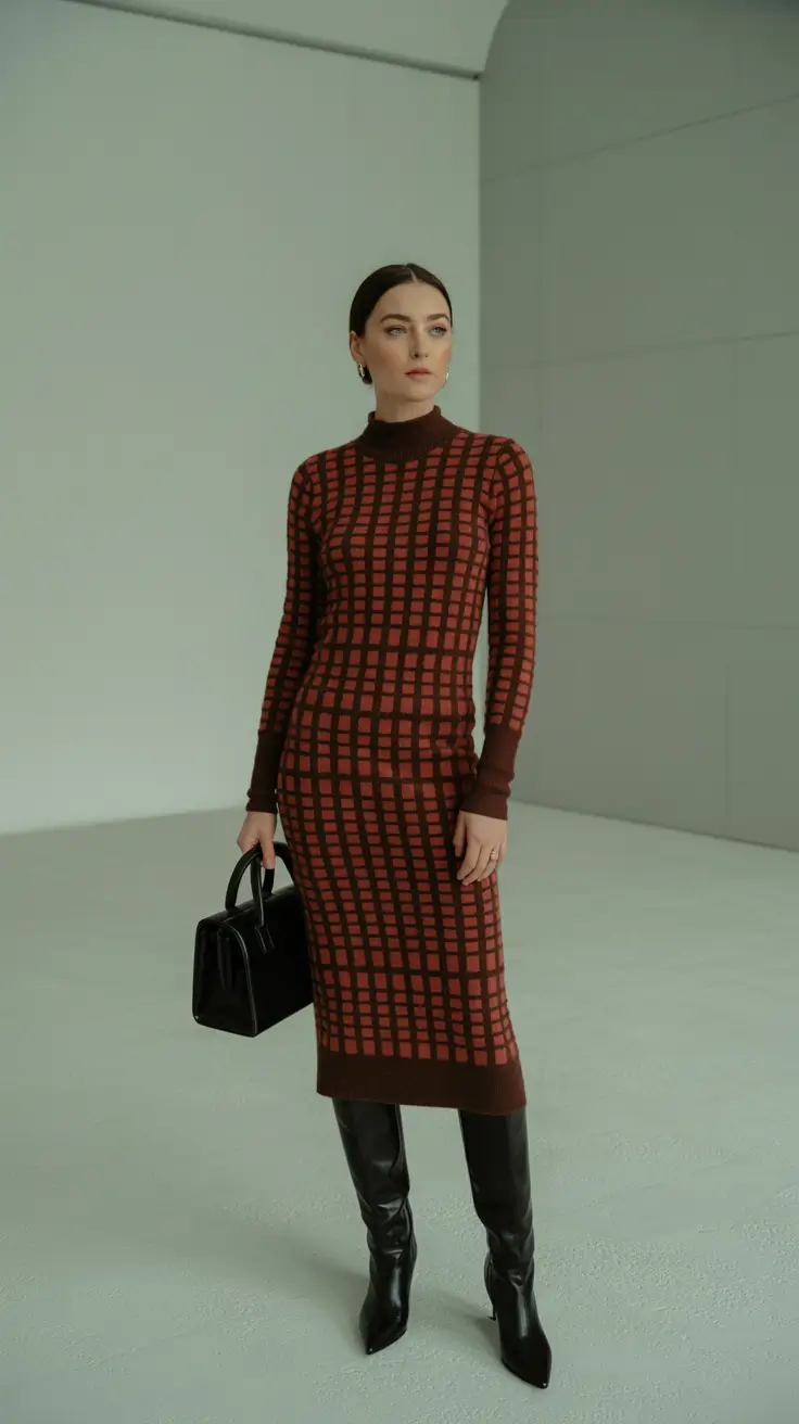 winter outfits 2025-2026 Retro Grid and Downtown Calm