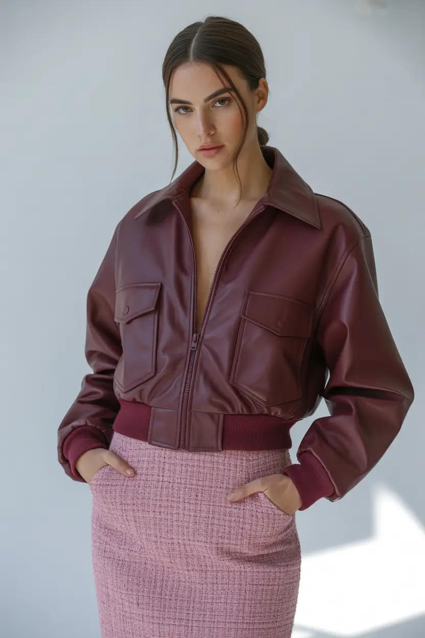 winter outfits inspiration 2025 Retro-Sleek With a Pop of Ultra-Feminine Edge