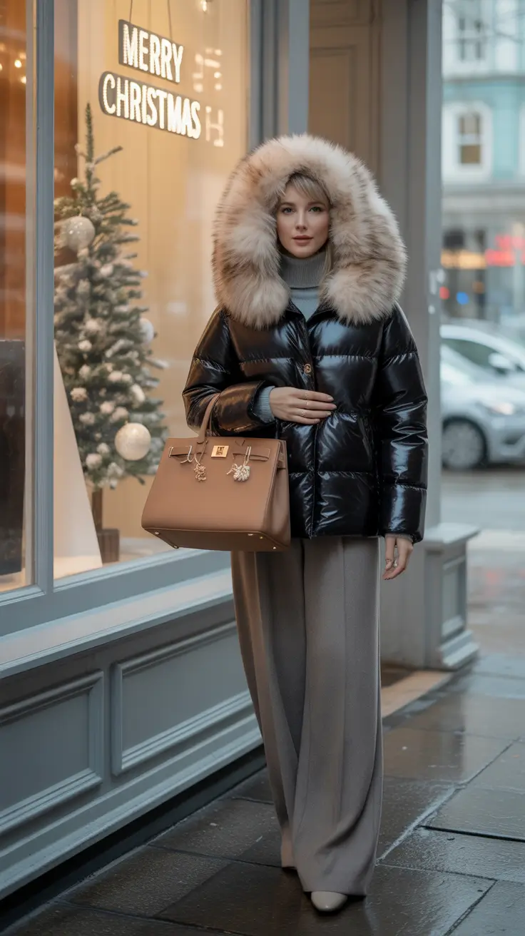 winter outfits inspiration 2025 Glam Holiday Coziness with City Sophistication