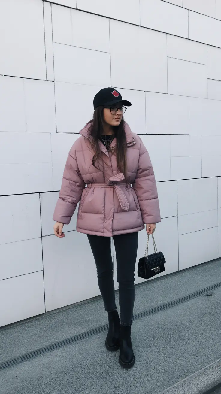 winter outfits inspiration 2025 Bubblegum Urban with a Sporty Twist