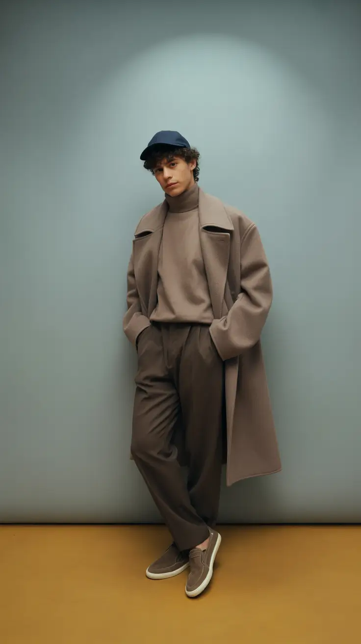winter outfits men 2025-2026 Minimalist Monochrome Layers