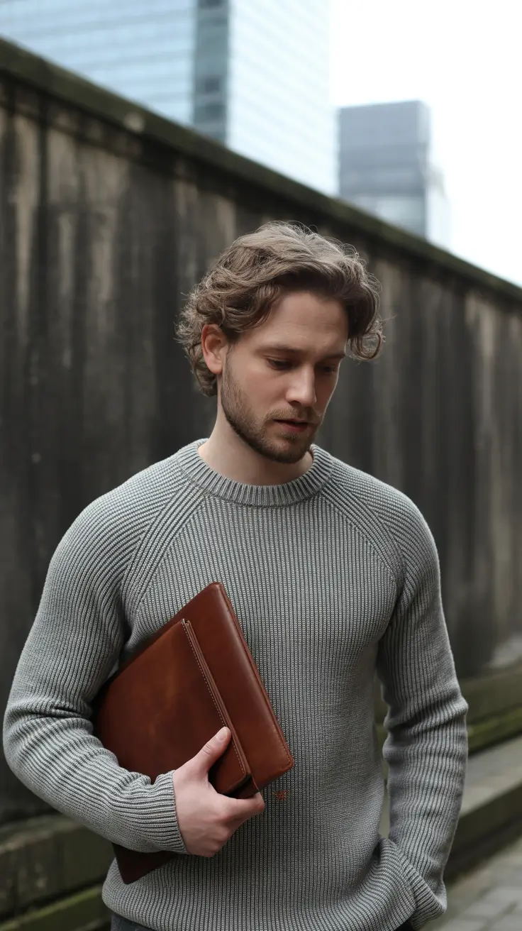 winter outfits men 2025-2026 Refined Knit Simplicity