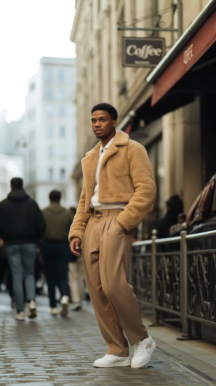 winter outfits men 2025-2026 Cropped Teddy Warmth