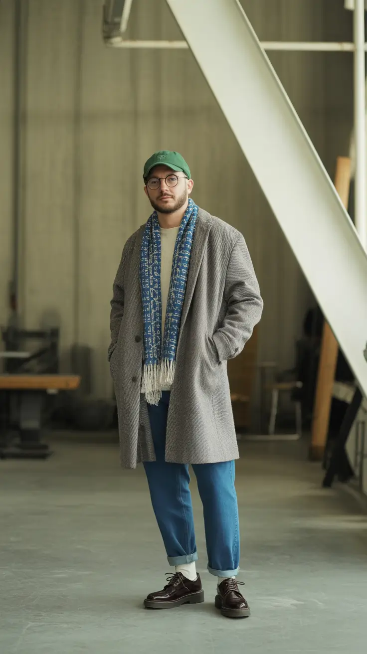 winter outfits men 2025-2026 Oversized Coat with Artistic Edge