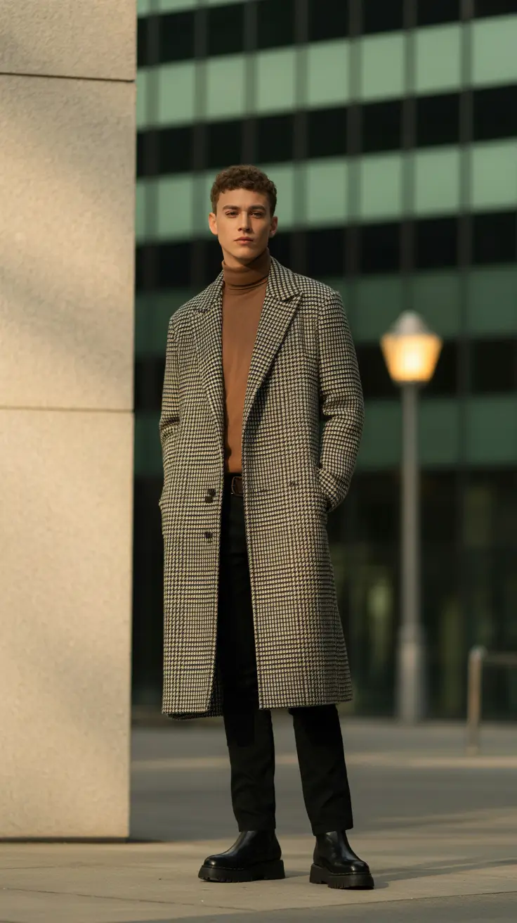 winter outfits men 2025-2026 Houndstooth Precision