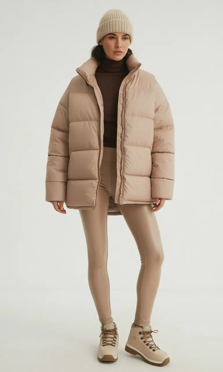 puffer jacket outfit 2025-2026 Chic Neutrals for the Win