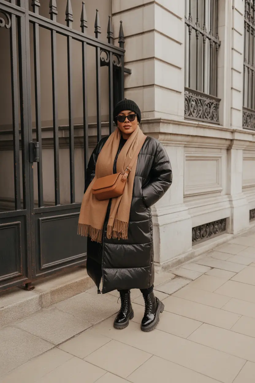 puffer jacket outfit 2025-2026 Timeless Black with a Toasted Twist