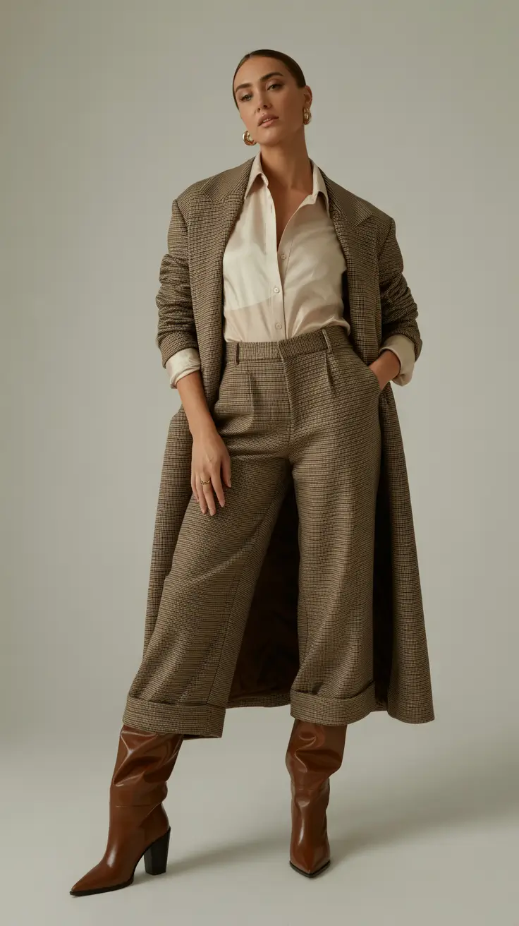 winter work outfits 2025-2026 Power Suit with a Warm Twist