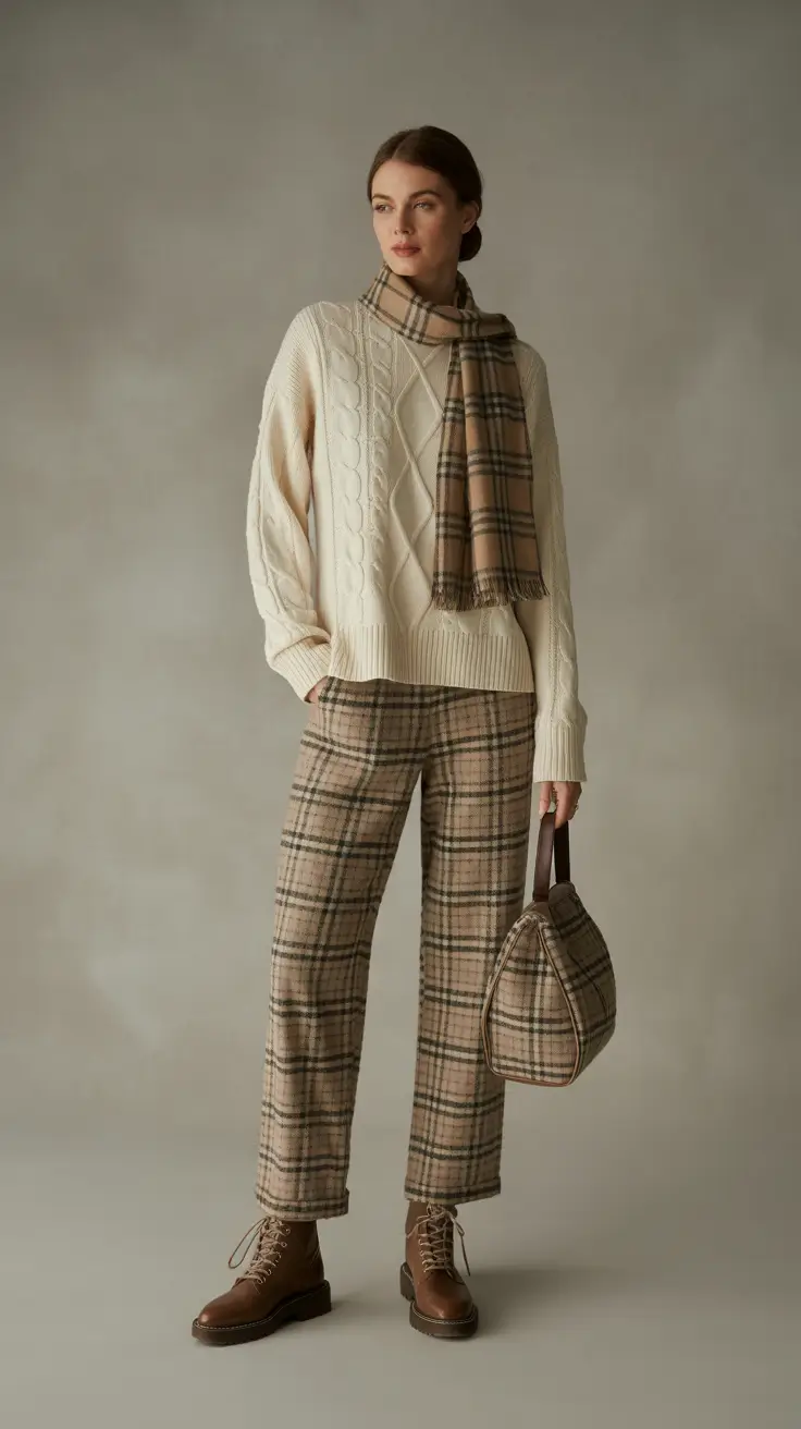 winter work outfits 2025-2026 Checks and Comfort