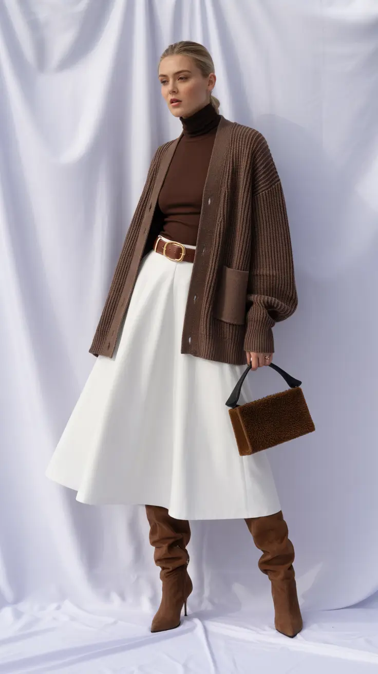 winter work outfits 2025-2026 Chocolate and Cream Balance