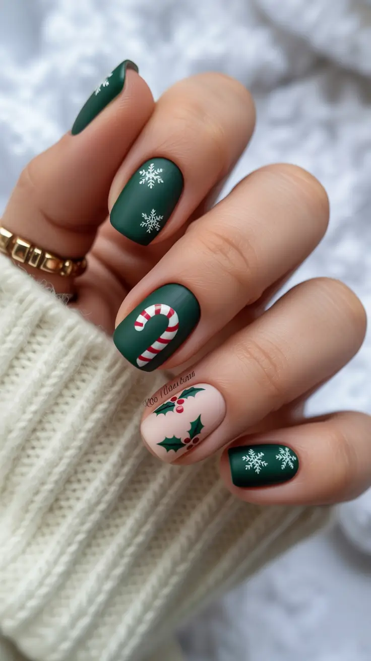 Acrylic Nail Trends Winter 2025–2026 Emerald Candy Charm