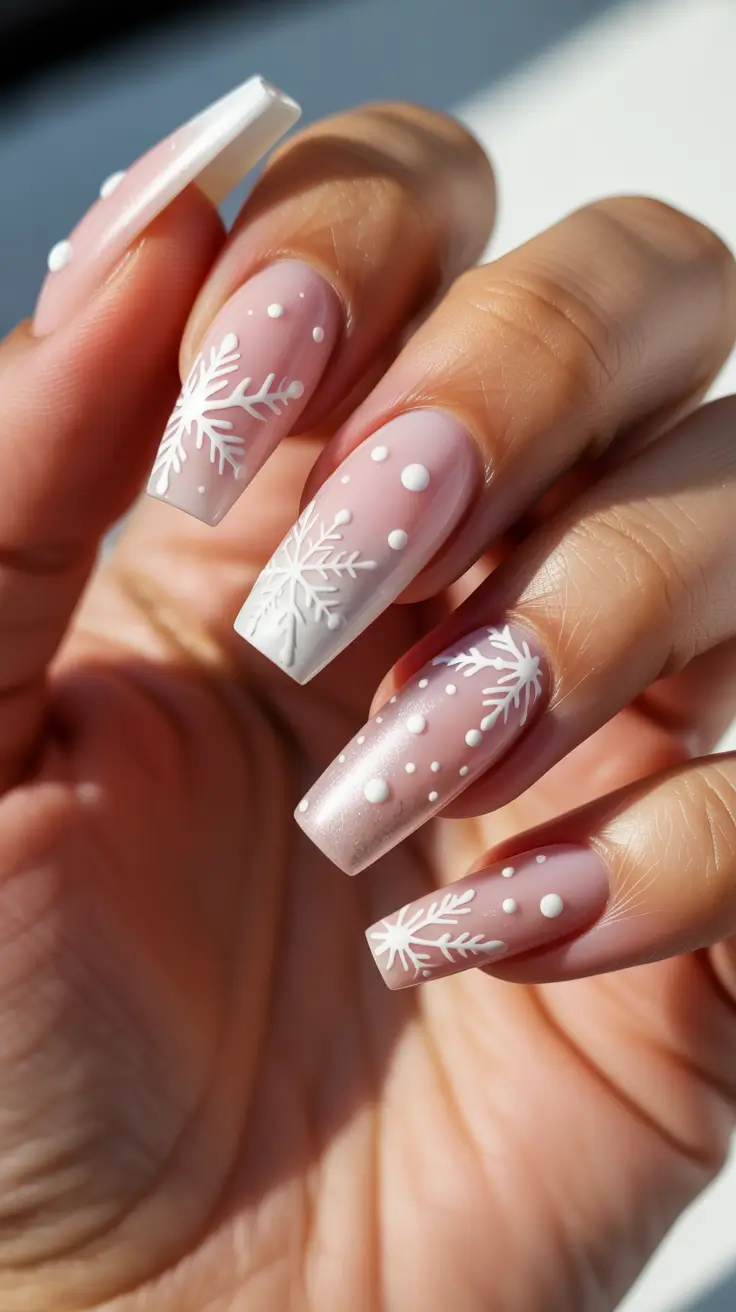 Best Acrylic Nails Christmas 2025 Snowflake Whisper