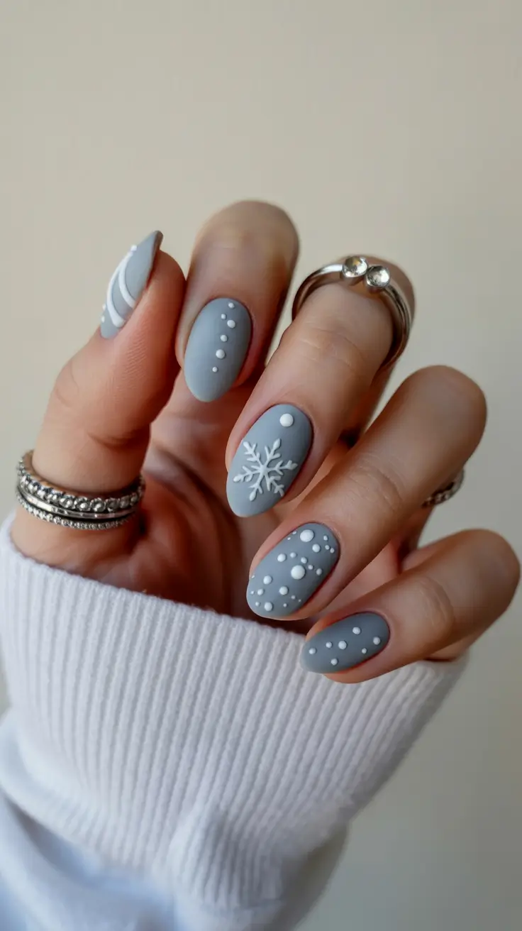 Best Acrylic Nails Christmas 2025 Snowfall Serenity