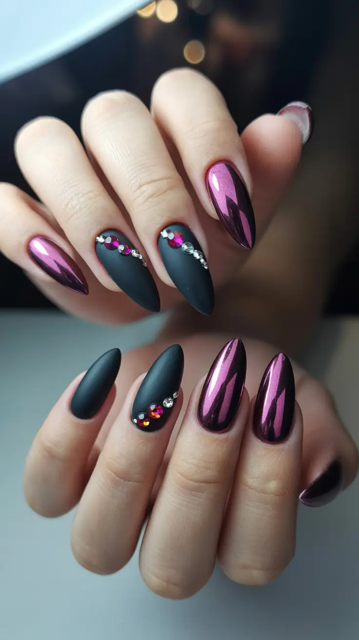 Best Acrylic Nails Christmas 2025 Midnight Glam