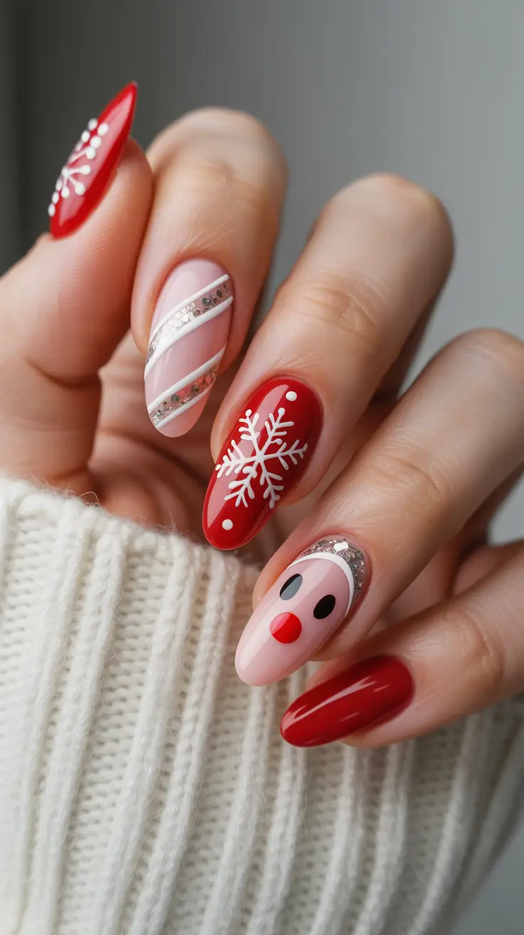 Best Acrylic Nails Christmas 2025 Classic Christmas Cheer