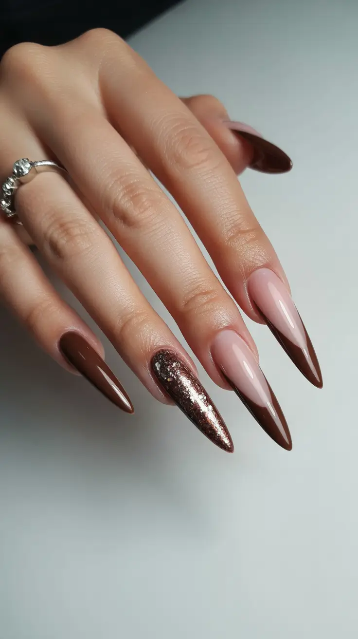 Best Acrylic Nails Christmas 2025 Mocha Melt Elegance