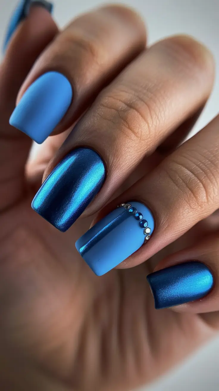 Best Blue Nails Winter 2025 2026 Frozen Sapphire