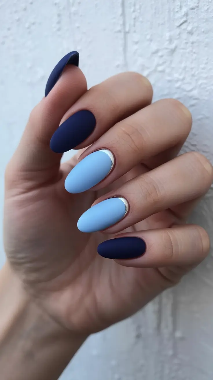 Best Blue Nails Winter 2025 2026 Polar Minimalism