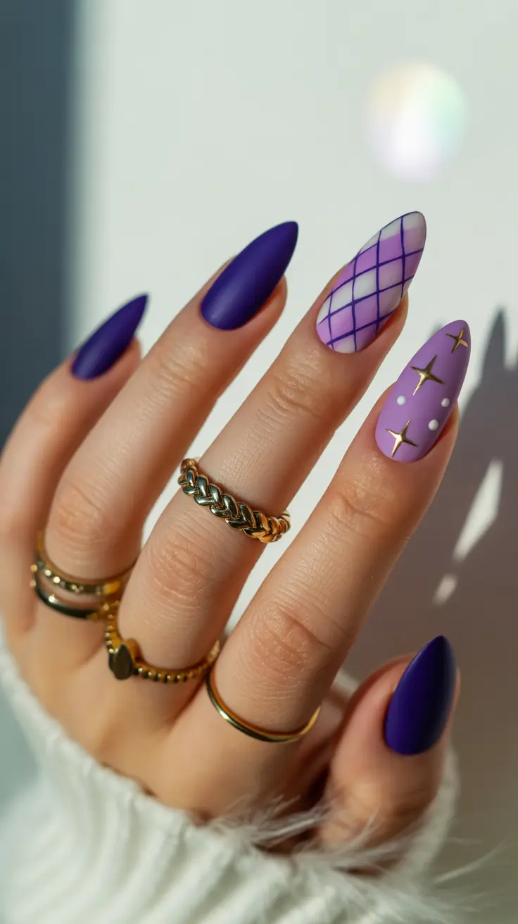 Best Blue Nails Winter 2025 2026 Velvet Twilight in Purple Tones